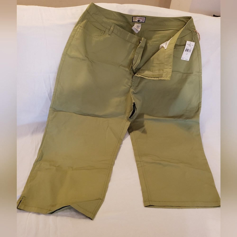 Plus Olive Green Cropped Pants